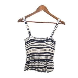 Jolt striped smoked peplum tank top M